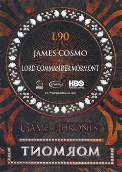 2021 Rittenhouse Game of Thrones Iron Anniversary Series 2 - GOT Laser #LC90 Lord Commander Mormont Back
