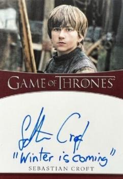 2021 Rittenhouse Game of Thrones Iron Anniversary Series 2 - Inscription Autographs #NNO Sebastian Croft Front