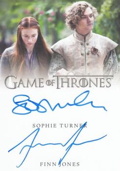 2021 Rittenhouse Game of Thrones Iron Anniversary Series 2 - Dual Autographs #NNO Sophie Turner / Finn Jones Front