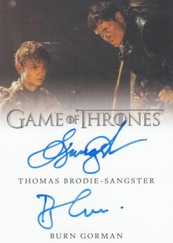 2021 Rittenhouse Game of Thrones Iron Anniversary Series 2 - Dual Autographs #NNO Thomas Brodie Sangster / Burn Gorman Front