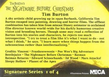 2001 NECA Tim Burton's The Nightmare Before Christmas - Signature Cards #1 Tim Burton Back