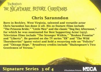 2001 NECA Tim Burton's The Nightmare Before Christmas - Signature Cards #3 Chris Sarandon Back