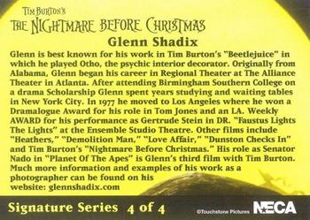 2001 NECA Tim Burton's The Nightmare Before Christmas - Signature Cards #4 Glenn Shadix Back