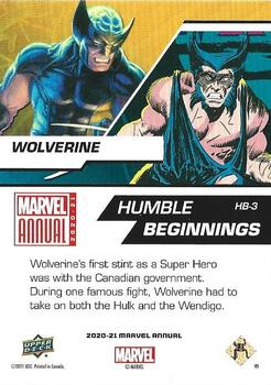 2020-21 Upper Deck Marvel Annual - Humble Beginnings #HB-3 Wolverine Back
