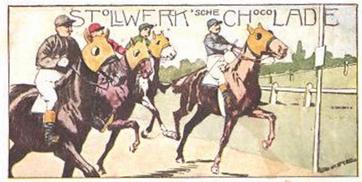 1899 Stollwerck Album 3 Gruppe 109 Auf dem Rennplatze (On the Racing Course) #5 Am Ziel Front