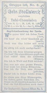 1899 Stollwerck Album 3 Gruppe 110 Die Kleinen Gratulanten (The Little Well-Wishers) #6 Beglückwünschung der Tante Back