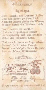 1899 Stollwerck Album 3 Gruppe 113 Himmelsgelichter (Sky Lights) #2 Regenbogen Back