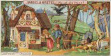 1899 Stollwerck Album 3 Gruppe 114 Hänsel und Gretel (Vexierbilder) (Hansel and Gretel (Picture Puzzle) #3 Wo ist die Hexe? Front