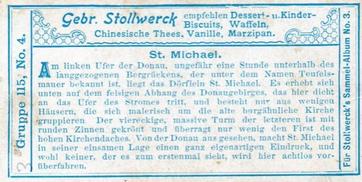1899 Stollwerck Album 3 Gruppe 115 Donau-Ansichten (Danube Views) #4 St. Michael Back