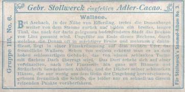 1899 Stollwerck Album 3 Gruppe 115 Donau-Ansichten (Danube Views) #6 Wallsee Back