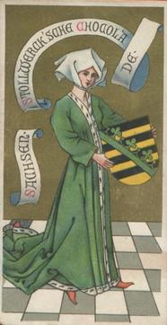 1899 Stollwerck Album 3 Gruppe 123 Deutsche Wappen (German Coats of Arms) #4 Sachsen Front