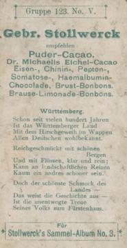 1899 Stollwerck Album 3 Gruppe 123 Deutsche Wappen (German Coats of Arms) #5 Württemberg Back