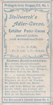 1900 Stollwerck Album 4 Gruppe 155 Süße Märchenträume (Sweet fairy tale dreams) #1 Süsses Buchstableren Back