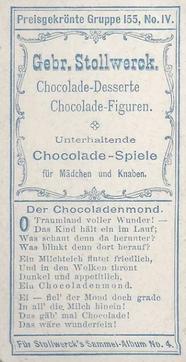 1900 Stollwerck Album 4 Gruppe 155 Süße Märchenträume (Sweet fairy tale dreams) #4 Der Chocoladenmond Back