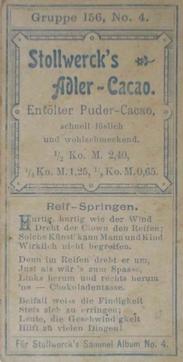 1900 Stollwerck Album 4 Gruppe 156 Allerhand Kunststuckchen (All Kinds of Tricks) #4 Reif-Springen Back
