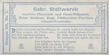 1900 Stollwerck Album 4 Gruppe 186 Landwirtschaft (Agriculture) #1 Henernte Back