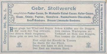 1900 Stollwerck Album 4 Gruppe 186 Landwirtschaft (Agriculture) #5 Spate Heimkehr Back