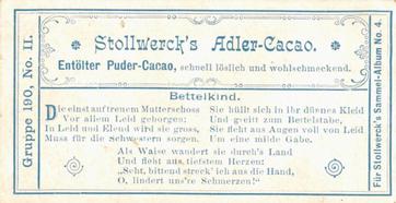 1900 Stollwerck Album 4 Gruppe 190  Musik und Gemüt (Music and Mind) #2 Bettelkind Back
