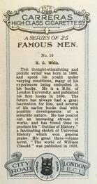 1927 Carreras Famous Men #16 H.G. Wells Back