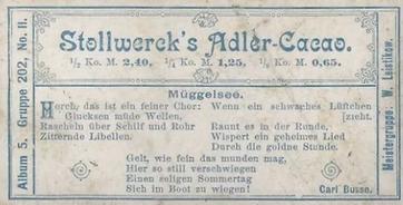 1902 Stollwerck Album 5 Gruppe 202 Deutsche Landschaften (W. Leistikow) (German landscapes (W. Leistikow) #2 Muggelsee Back