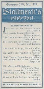 1902 Stollwerck Album 5  Gruppe 210 Weihnachts - Bilder (Christmas pictures) #3 Tannenbaum - Einkauf Back