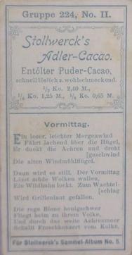 1902 Stollwerck Album 5 Gruppe 224 Tageszeiten	(Times of day) #2 Vormittag Back