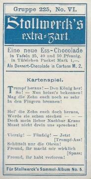 1902 Stollwerck Album 5 Gruppe 225 Bunte Reihe	(Colorful series) #6 Kartenspiel Back