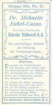 1902 Stollwerck Album 5 Gruppe 240 Gotter der alten Deutschen (Gods of the ancient Germans) #2 Nornen Back