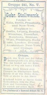 1902 Stollwerck Album 5 Gruppe 241 Fabelwesen	(Mythical creatures) #5 Orkan Back