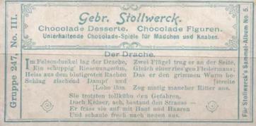1902 Stollwerck Album 5 Gruppe 247 Fabelwesen	(Mythical creatures) #3 Der Drache Back
