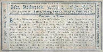 1902 Stollwerck Album 5 Gruppe 256 Antike Theater (Ancient theater) #5 Forum in Rom Back