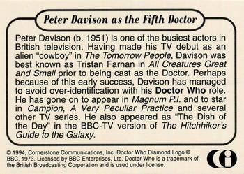 1994 Cornerstone Doctor Who Series 1 - Prisms #5 Peter Davison Back