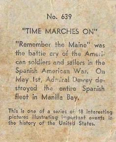 1930 Time Marches On (R150) #639 Dewey at Manila Back