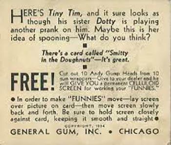 1934 General Gum Company Funnies (R56) #NNO Here’s Tiny Tim Back