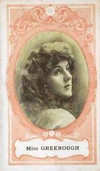 1916 Scissors Actresses (Orange Surround) #21 Miss Greenough Front