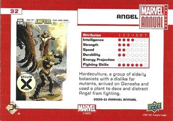 2020-21 Upper Deck Marvel Annual - Base Variant Cover Set #32 Angel Back
