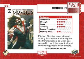2020-21 Upper Deck Marvel Annual - Base Variant Cover Set #56 Morbius Back