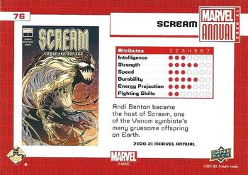 2020-21 Upper Deck Marvel Annual - Base Variant Cover Set #76 Scream Back