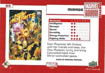 2020-21 Upper Deck Marvel Annual - Base Variant Cover Set #85 Mirage Back