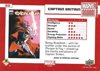2020-21 Upper Deck Marvel Annual - Base Variant Cover Set #90 Captain Britain Back