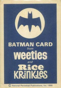 1966 Weeties / Rice Krinkles Batman #NNO Catwoman 3 Back