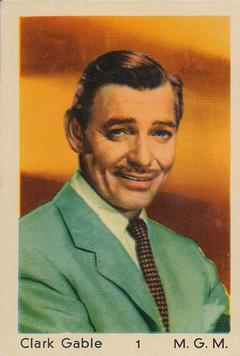 1950-60 Maple Leaf Gum Film Stars Amsterdam #1 Clark Gable Front