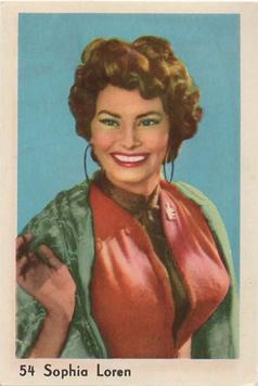 1950-60 Maple Leaf Gum Film Stars Amsterdam #54 Sophia Loren Front