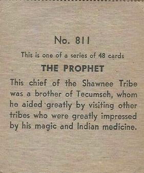 1930 Western Series (R131) #811 The Prophet Back