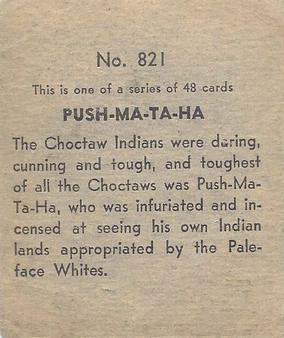 1930 Western Series (R131) #821 Pushmataha Back