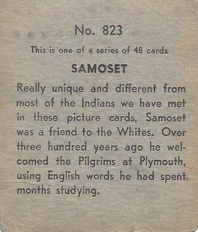 1930 Western Series (R131) #823 Samoset Back