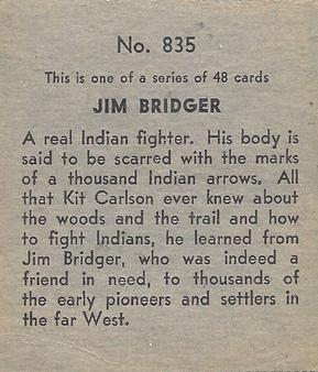 1930 Western Series (R131) #835 Jim Bridger Back