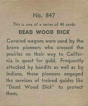 1930 Western Series (R131) #847 Deadwood Dick Back