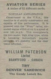 1930 William Paterson Aviation Series (V88) #5 Douglas Ambassador Back