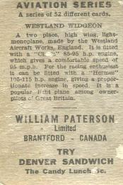 1930 William Paterson Aviation Series (V88) #16 Westland Widgeon Back